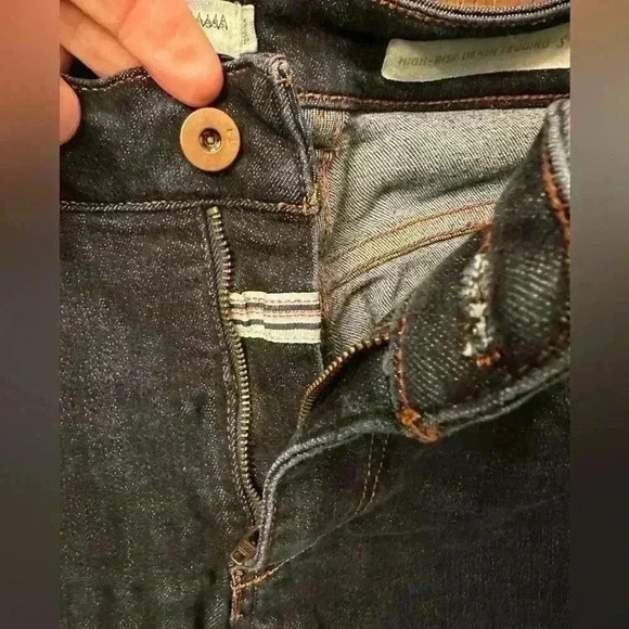 Anthropologie Pilcro & The Letterpress High-Rise Denim Legging Size 27 Fray Hem - Picture 7 of 10